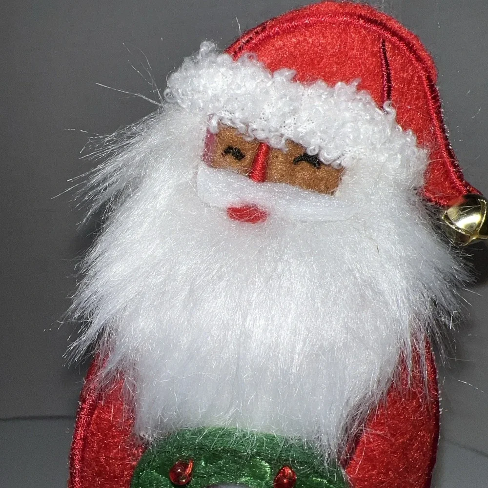 2024 Target Wondershop Fabric & Wood African American Santa Christmas Mantle NEW